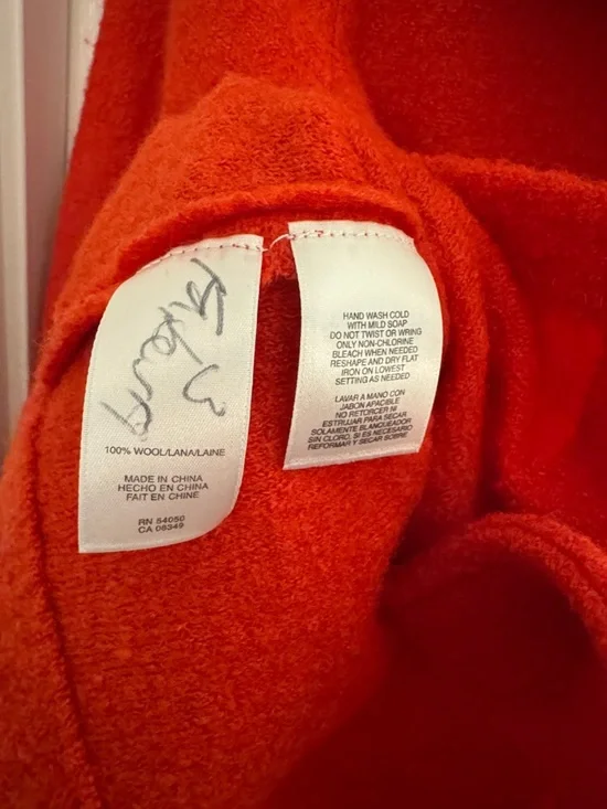 Evan Picone Red Women’s Wool Pea Coat - Picture 3 of 4